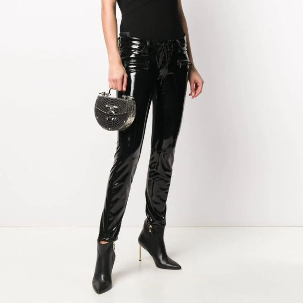 UNRAVEL PROJECT two-tone slim-fit trousers size 27